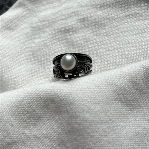 Israel sterling & Pearl Ring 6.5 - Picture 2 of 5